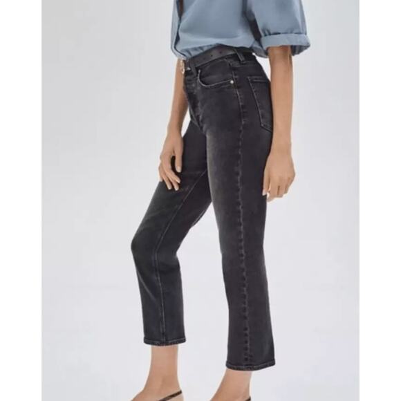 Aritzia Denim Forum 25 Arlo High Rise Straight Leg Jeans Organic Cotton Stretch - Picture 13 of 13